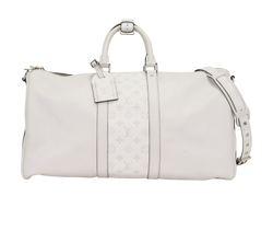Keepall Bandouliere 50, Leather/Canvas, White, NFC, S/LT, 2*